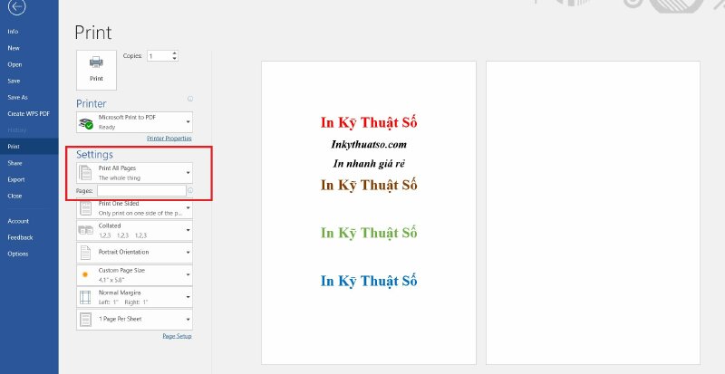 In sách khổ A6 trên máy in 1 mặt - Inkythuatso