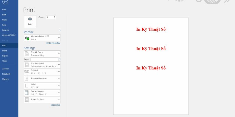 Cách in khổ A3 sang A4 trong Word