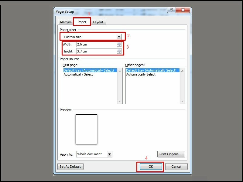 cách tạo khổ giấy A10