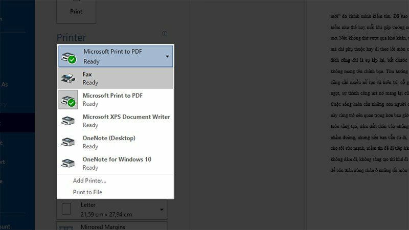 Khắc phục lỗi nhấn Print nhưng chỉ lưu mà không in