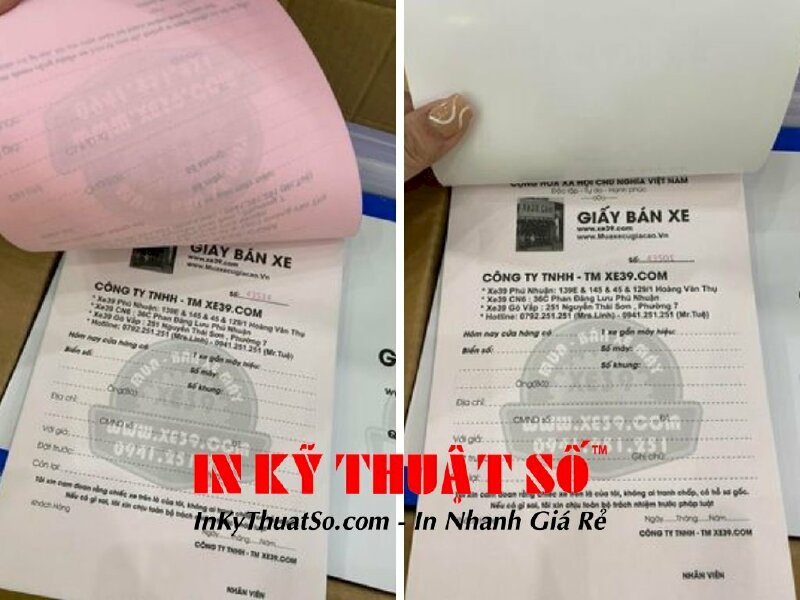 Mẫu hóa đơn chất liệu giấy Cardboless - Inkythuatso