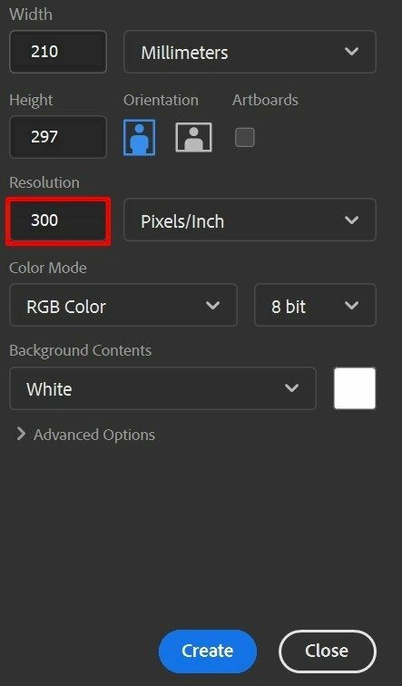 Tạo khổ giấy dọc A5 trên Photoshop - InKyThuatSo