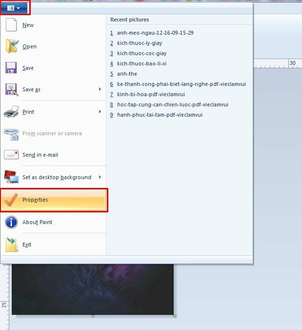 Hướng dẫn tạo kích thước ảnh 3x4 trong Paint