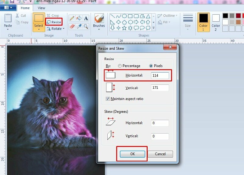 Hướng dẫn tạo kích thước ảnh 3x4 trong Paint