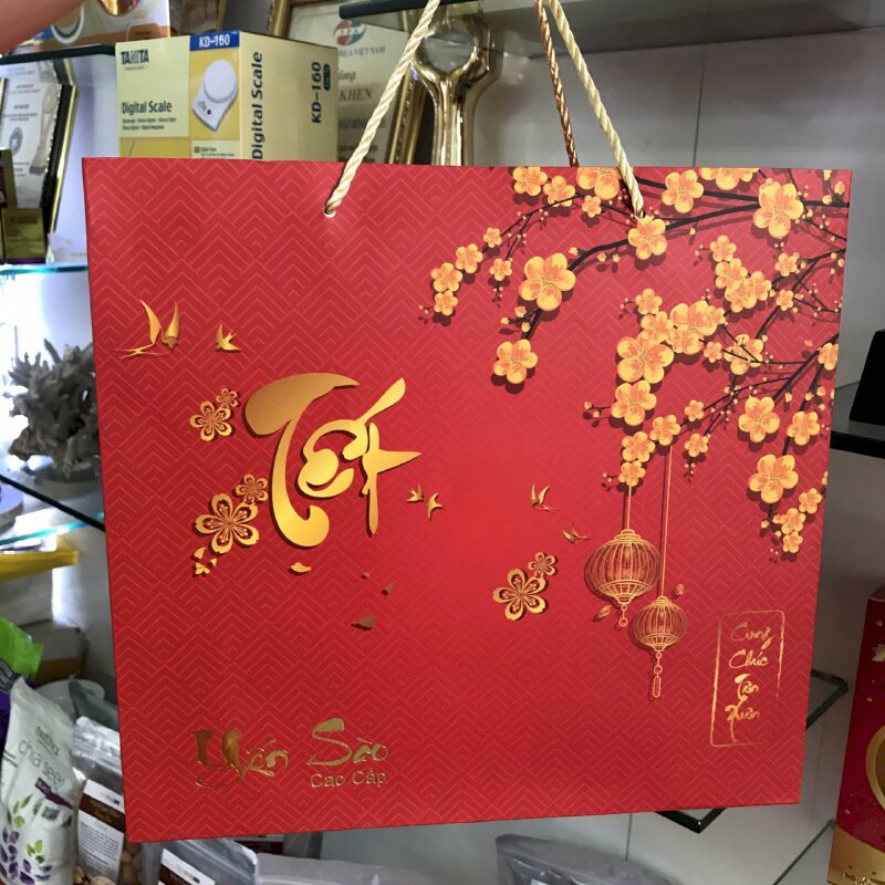 Kích thước hộp giấy đựng yến sào, túi giấy đựng yến sào