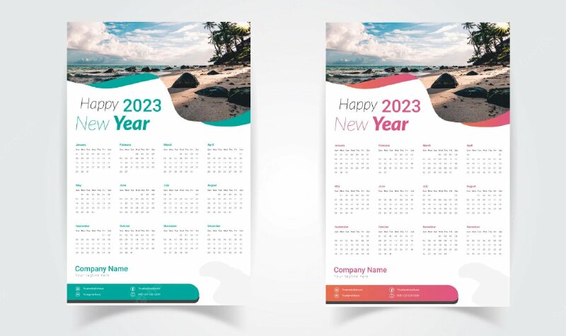 Kích thước lịch treo tường 2023