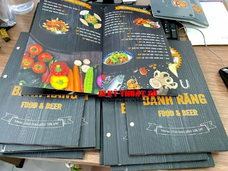 Thiết kế kích thước menu chuẩn
