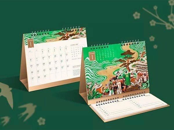 Kích thước lịch để bàn chữ M - InKyThuatSo