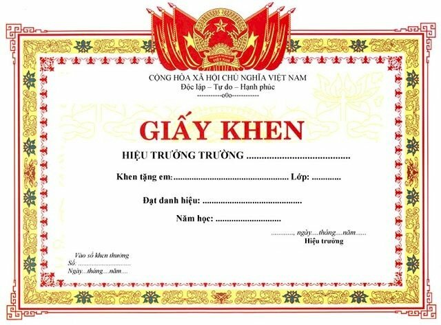 Kích Thước Mẫu Giấy Khen Chuẩn Thông Dụng