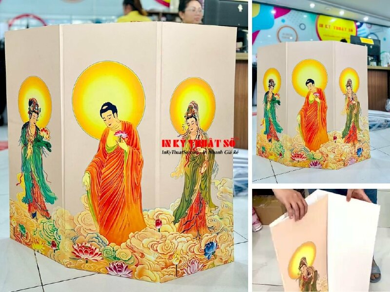 Hình ảnh in tranh Tam Thế Phật