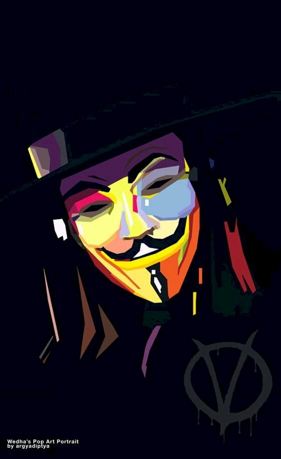 Ảnh hacker Anime với chiếc mặt nạ quen thuộc của nhóm hacker Anonanymous