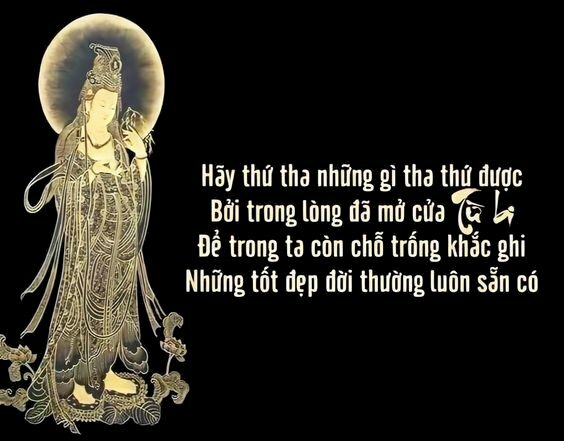 Hình Phật Bà Quan Âm nằm trong điều dạy dỗ về việc kể từ bi và buông tha thứ