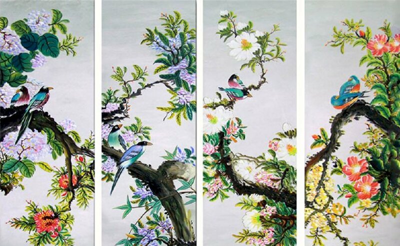 Tranh tứ quý nghệ thuật Á Đông