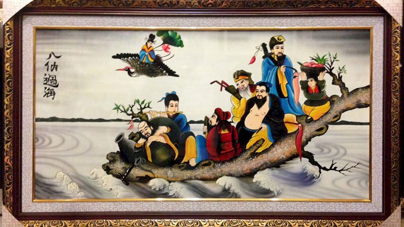 Tranh Bát Tiên đẹp treo phòng khách mang lại may mắn 