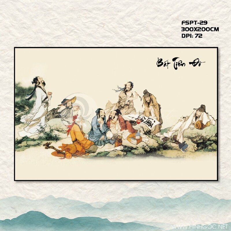 Tranh vẽ Bát Tiên đẹp nhất