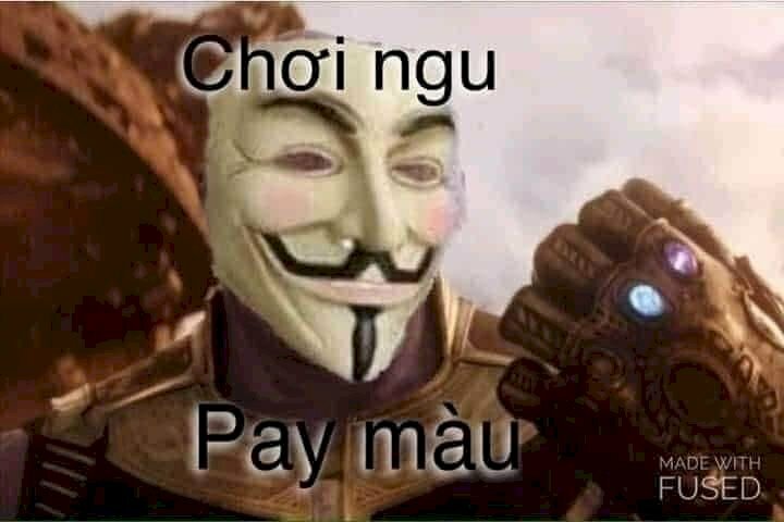 Ảnh chế hacker trẻ trâu Thanos đeo mặt nạ 