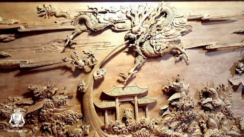 Tranh gỗ Bát Tiên quần thú