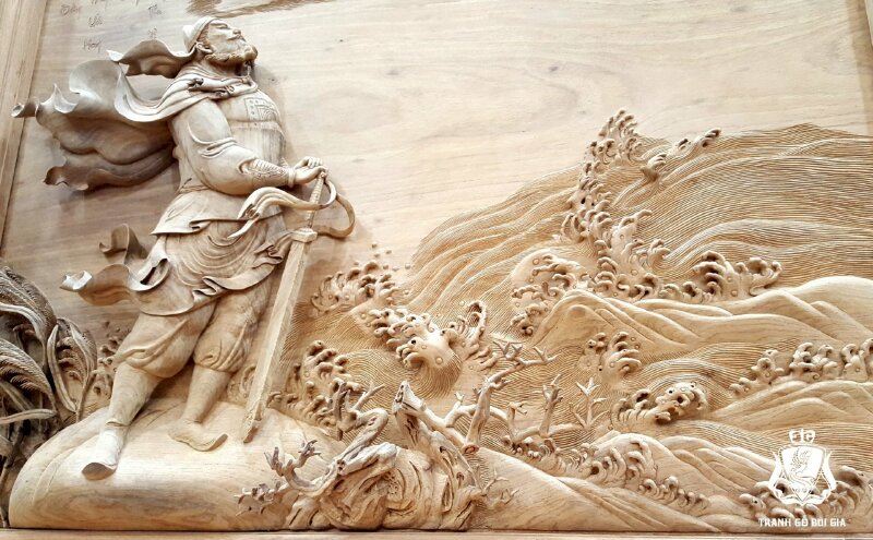 Tranh Bát Tiên quần thú trên gỗ đẹp 