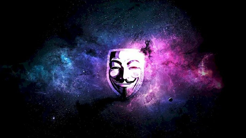 Hình ảnh mặt nạ hacker trong dãy ngân hà đẹp