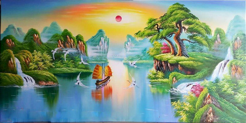 Tranh Nhật Xuất Thiên Sơn ý nghĩa thể hiện sự hi sinh và biết ơn
