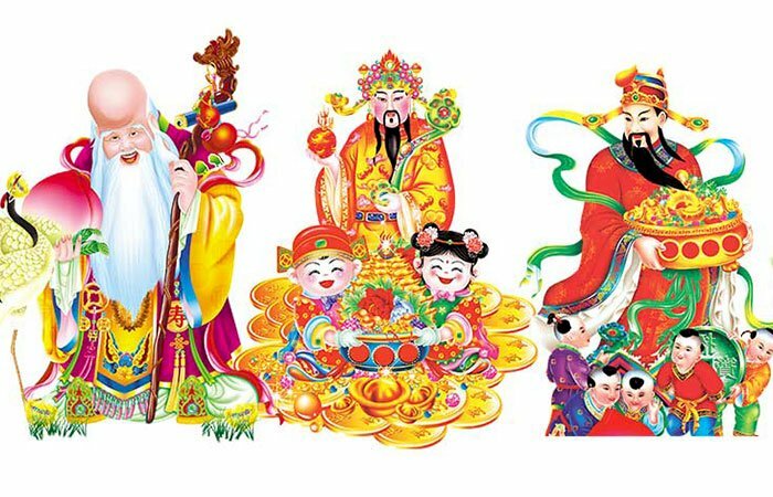 Tranh Tam Đa ông Phúc - Lộc - Thọ