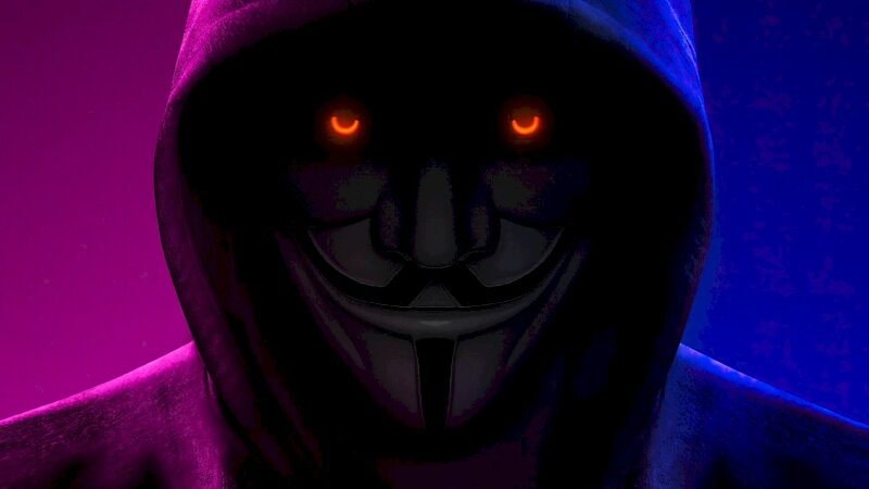 Hình ảnh hacker mũ đen 7 màu đôi mắt tàn ác