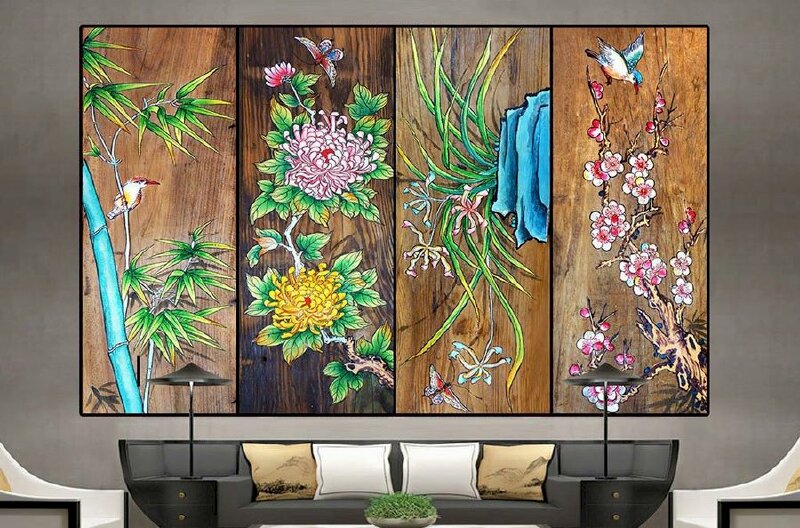 Mẫu tranh tứ quý đẹp, nghệ thuật