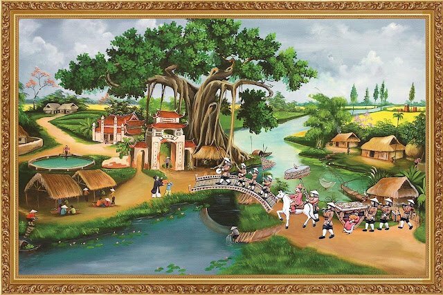 Tranh 3D Trạng Nguyên vinh quy bái Tổ