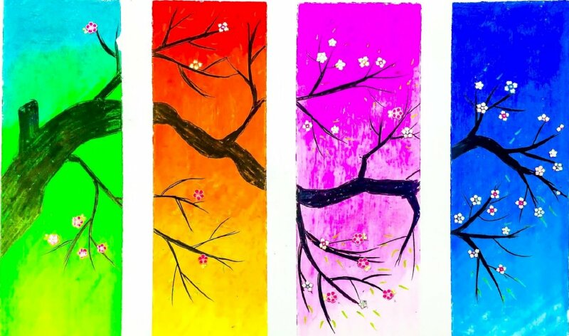 Tranh bốn mùa mang âm hưởng hiện đại