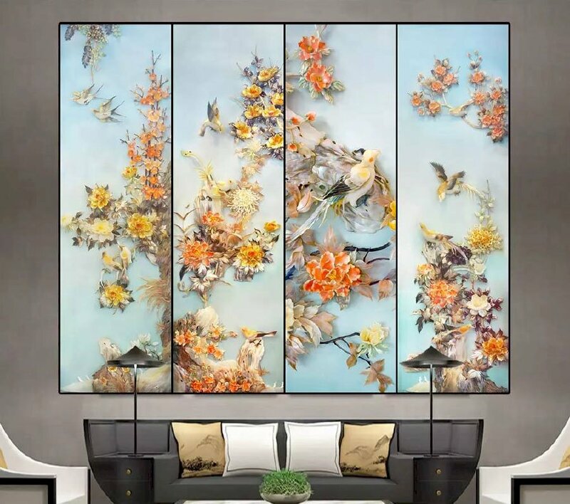 Tranh tứ quý giả ngọc tuyệt đẹp