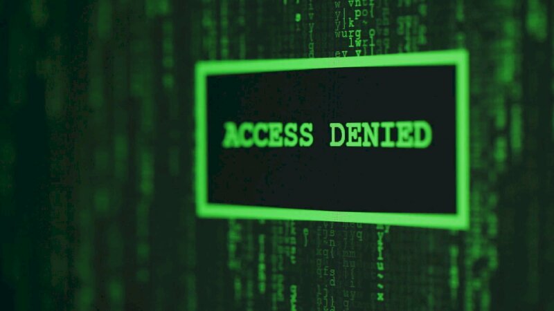 Ảnh màn hình hacker Access Denied màu xanh lá cây đẹp