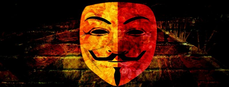 Ảnh bìa với hình ảnh mặt nạ hacker Anonymous cực ấn tượng