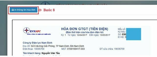 Cách in hoá đơn tiền điện miền Bắc - InKyThuatSo
