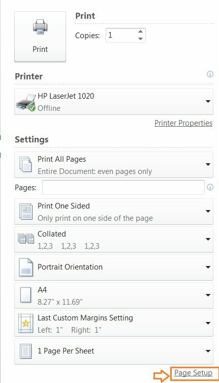 Cách in 2 mặt trong Excel máy in Canon 2900