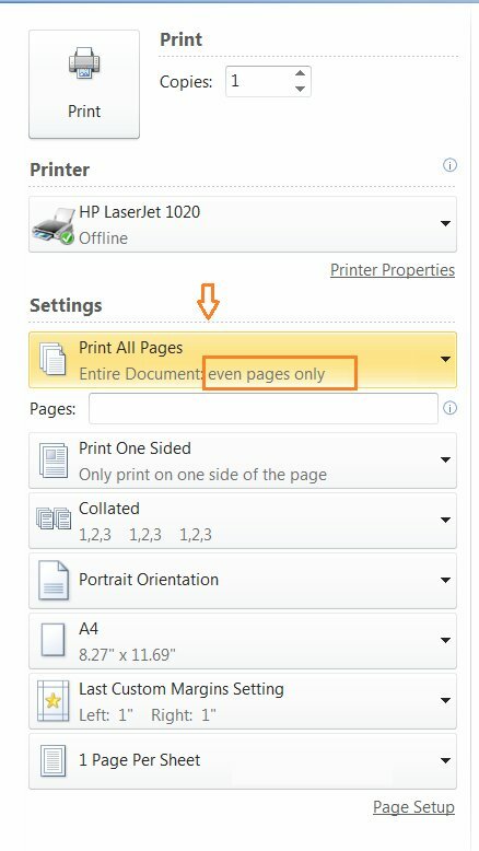 Cách in 2 mặt trong Excel máy in Canon 2900