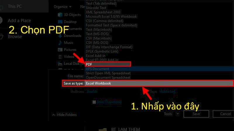 Chuyển file Excel sang PDF