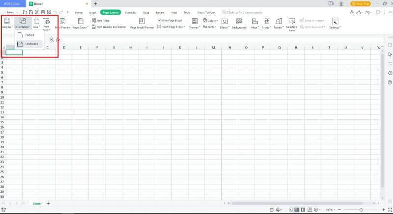 Thay đổi trang tính theo hướng ngang trong Excel