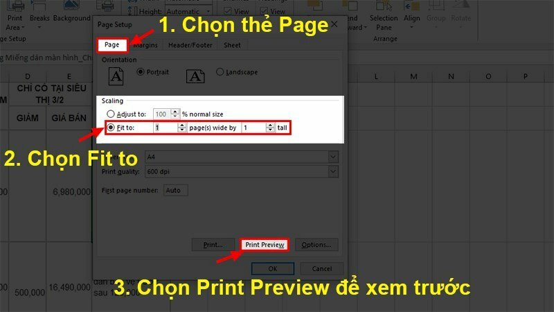 cách in tất cả các cột trong excel - Inkythuatso