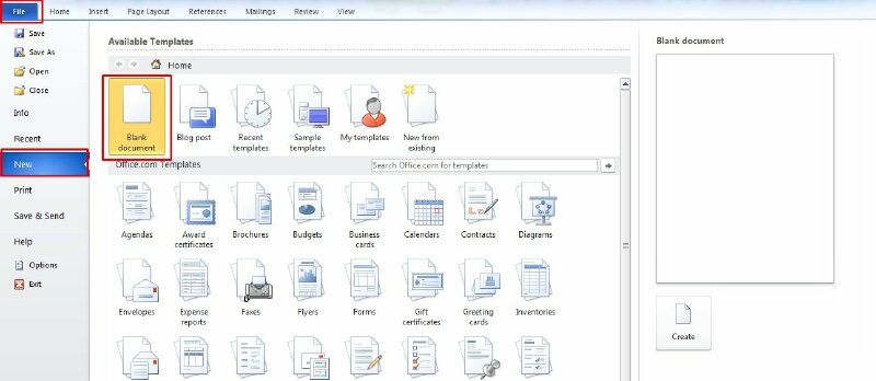 Bước 1: Mở một File Word trắng (Blank Document).