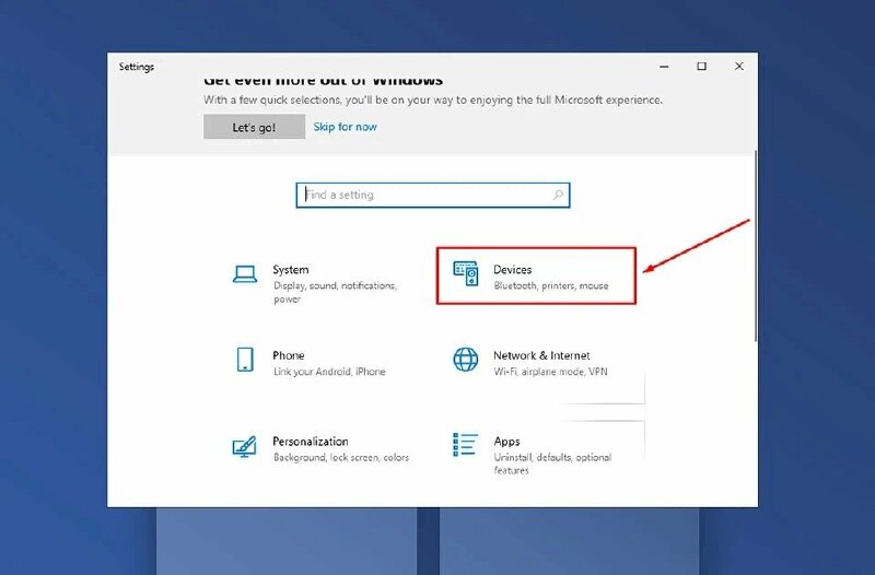 Bước 3: Chọn Devices bên trong cửa sổ Settings.