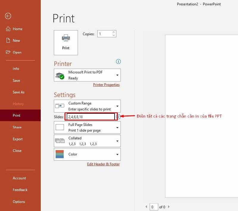 Cách in PPT 2 mặt - InKyThuatSo