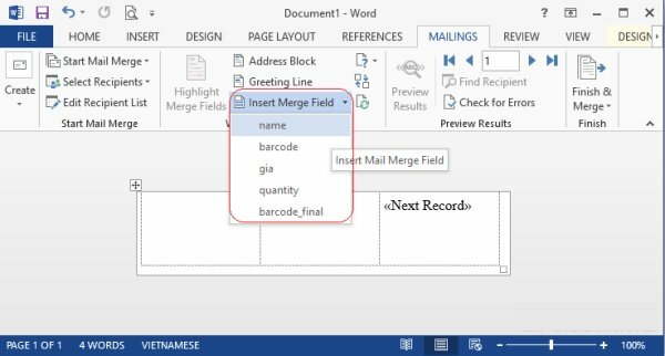 Thiết kế các thông tin cần in lên tem nhãn