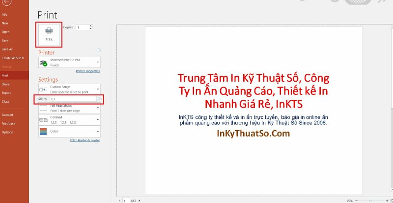 Cách in trang chẵn lẻ trong Powerpoint