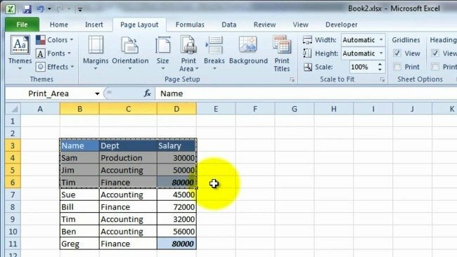 Cách chọn vùng in trong Excel - InKyThuatSo