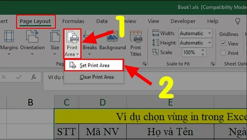 Cách chọn vùng in trong Excel - InKyThuatSo
