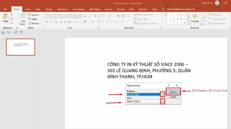 Chuyển font chữ - InKyThuatSo