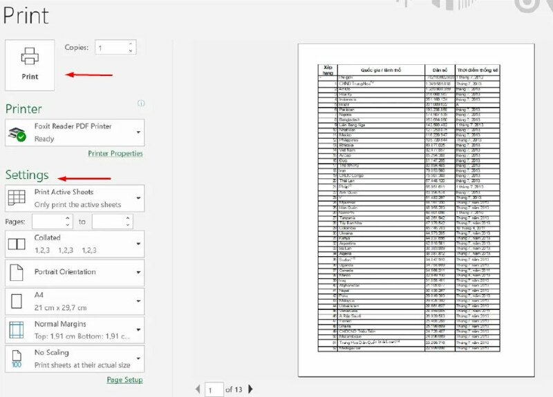 Cách in nhiều sheet trong Excel 2010 - InKyThuatSo