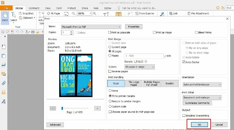 Cách in 2 mặt mũi tệp tin PDF vì chưng Foxit Reader - InKyThuatSo