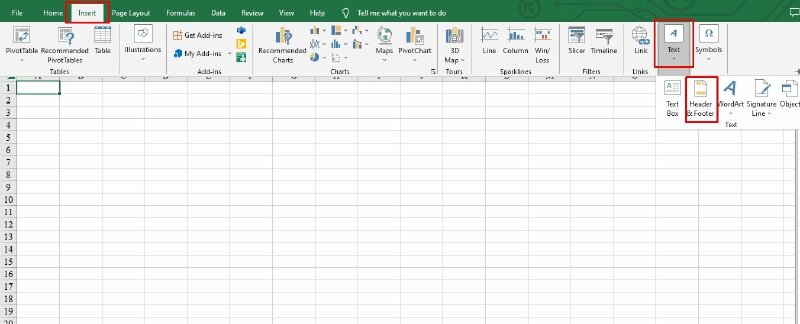 Cách in có đánh số trang trong Excel bằng cách thêm Header/Footer thông qua thẻ Insert - InKyThuatSo