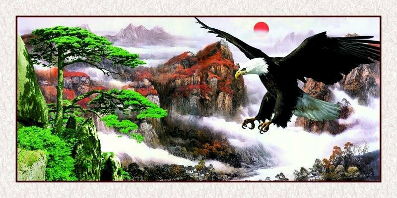 Tranh dán tường đại bàng tung cánh đẹp